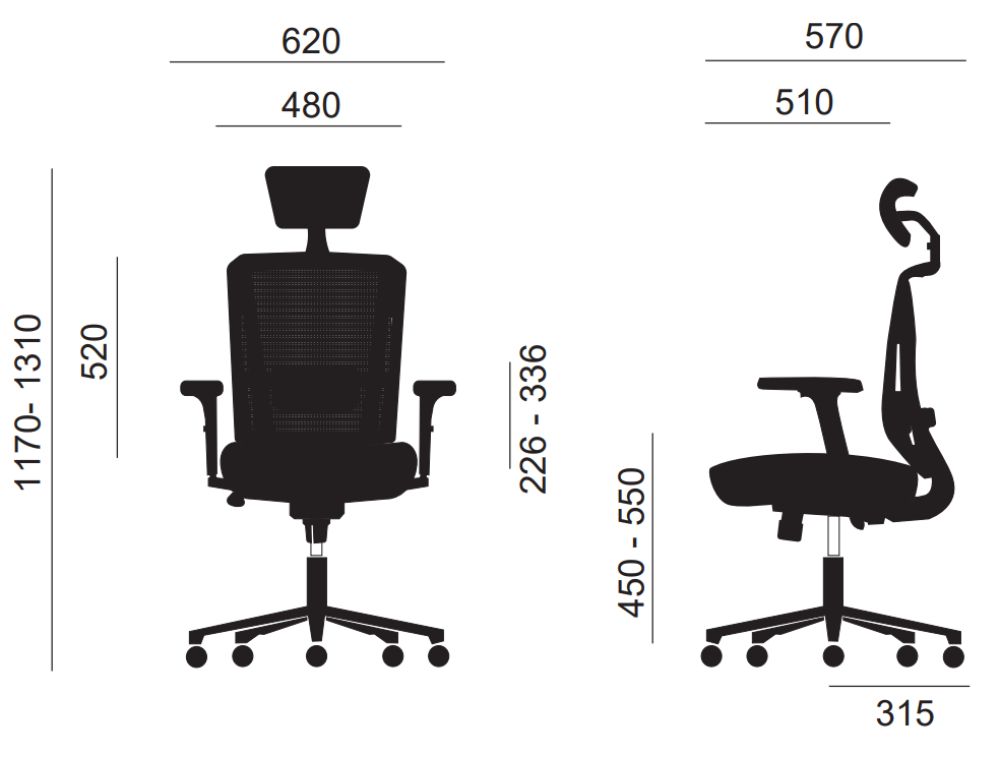 SILLA ERGONÓMICA SOFIA NEGRA